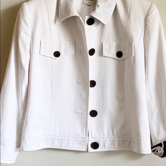 Neiman Marcus Trucker White Jacket Size 4 - Picture 6 of 8